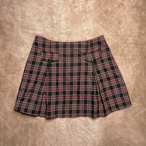 Vintage 90s Jonathan Martin Pleated Plaid Mini Skirt Multicolor Academia Uniform
